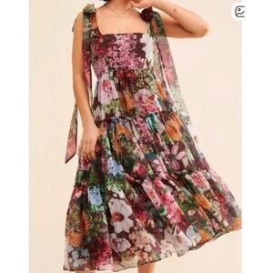 Anthropologie Geisha Designs Isabella Dress Womens 4 Fairy Whimsical Brown